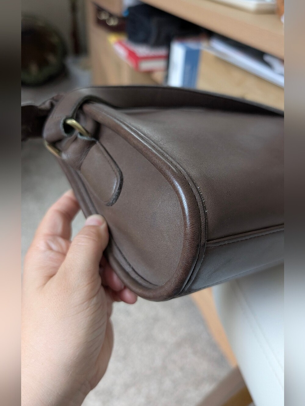 Vintage Coach Taylor Zip Leather Crossbody Bag H5C-9944, Brown, Made In USA - Picture 13 of 16